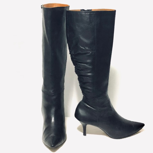Corso Como Shoes - Corso Como Black Leather Knee High Heeled Boots